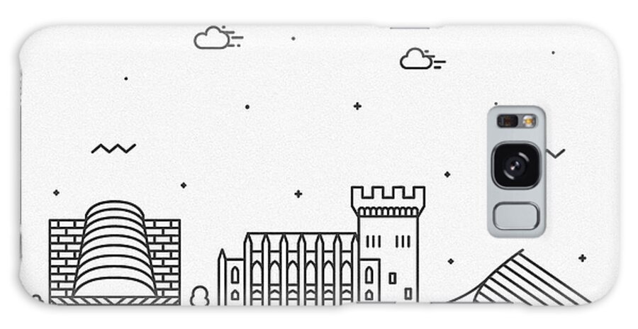 Dublin Galaxy Case featuring the drawing Dublin Cityscape Travel Poster by Inspirowl Design