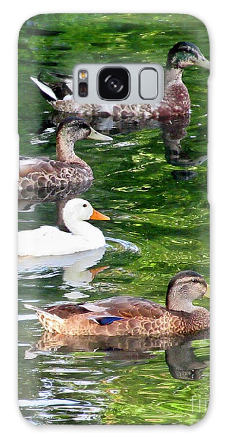 Ducks Galaxy Case featuring the digital art Ducks On The Pond by CAC Graphics