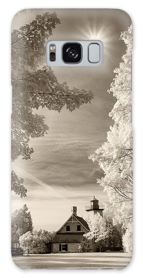 Eagle Bluff Lighthouse #2 Galaxy Case featuring the photograph Eagle Bluff Lighthouse #2, Door County, Wisconsin '12(with Sunburst) by Monte Nagler