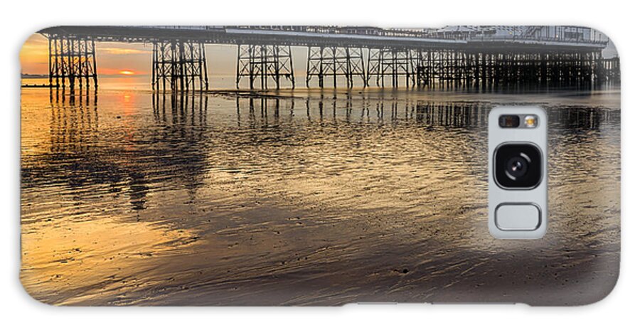 Eastbourne Galaxy Case featuring the photograph Eastbourne pier in England seen at sunrise. by George Afostovremea