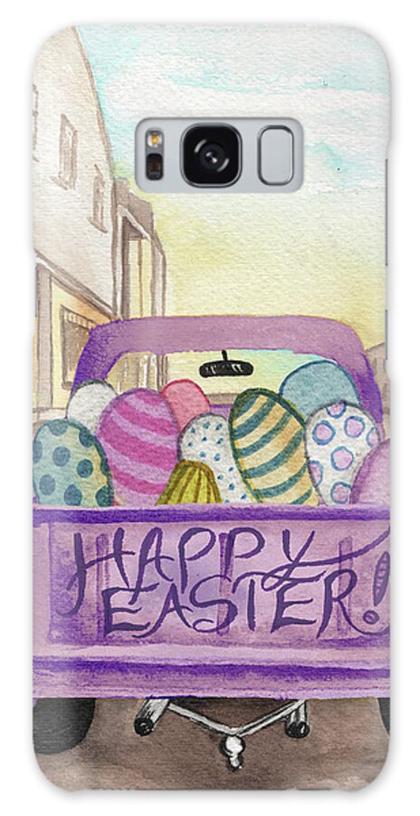 Truck Galaxy Case featuring the mixed media Easter Truck II by Elizabeth Medley