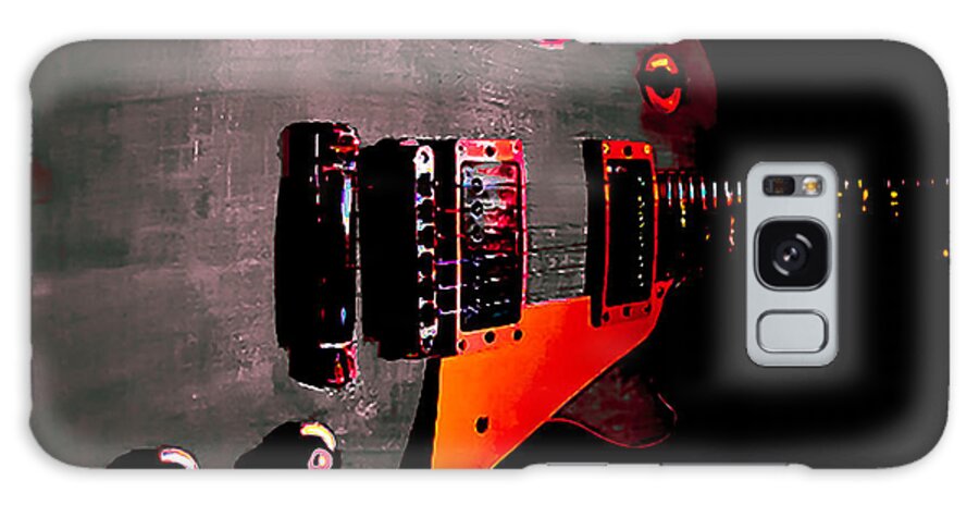 Guitar Galaxy Case featuring the digital art Ebony Relic Guitar Hover Series by Guitarwacky Fine Art