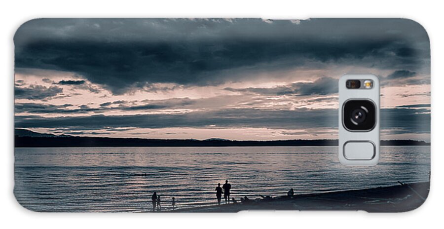 Sunset Galaxy Case featuring the photograph Dark Cloudy Edmonds Beach by Anamar Pictures