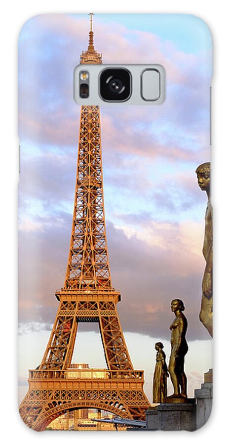 Photography Galaxy Case featuring the photograph Eiffel Tower At Sunset by Jeffrey PERKINS