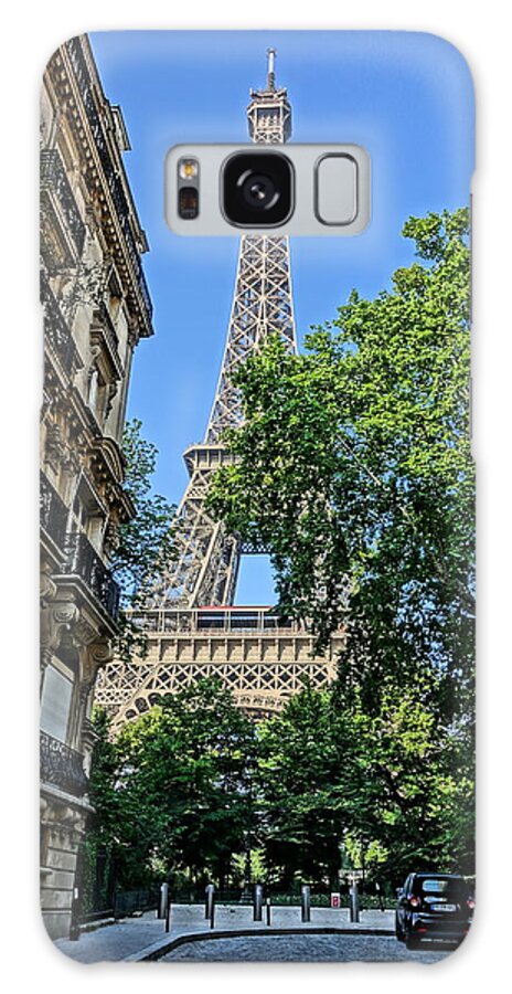 Paris Galaxy Case featuring the photograph Eiffel Tower from Rue de l'Universite by Patricia Caron