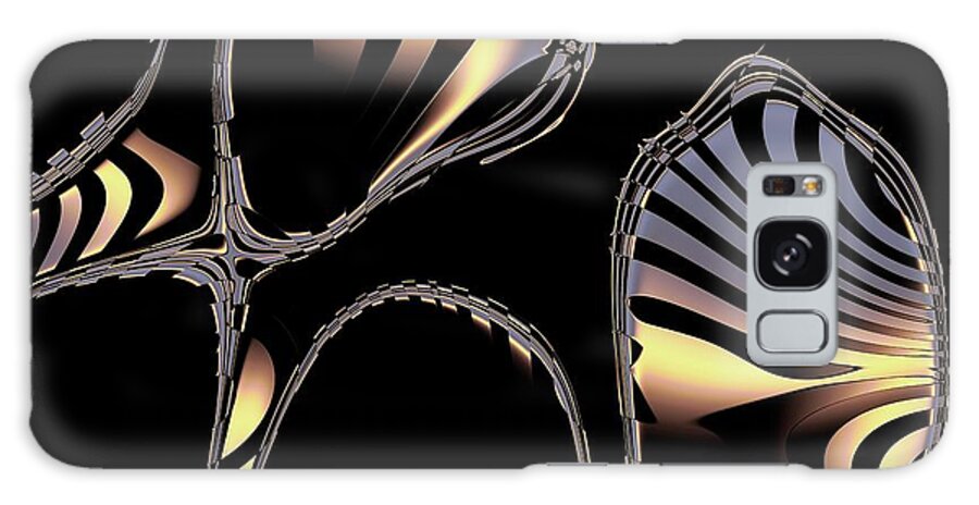 Fractal Galaxy Case featuring the digital art Elegant Black Fractal 1 by Judi Suni Hall