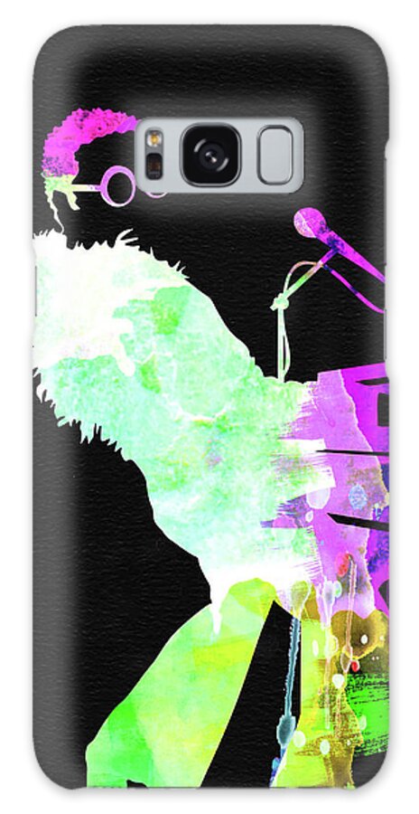 Elton John Galaxy Case featuring the mixed media Elton Watercolor II by Naxart Studio