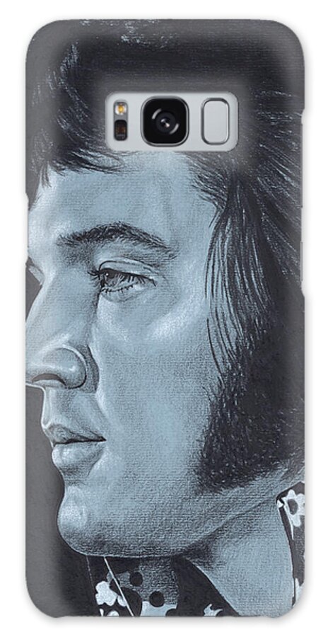 Elvis Galaxy Case featuring the drawing Elvis in Charcoal #207 by Rob De Vries