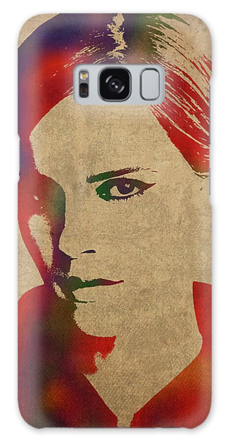Emma Watson Galaxy Case featuring the mixed media Emma Watson Watercolor Portrait by Design Turnpike