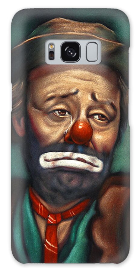 Emmett Kelly Galaxy Case featuring the painting Emmett Kelly Weary Willie Hobo circus clown by Argo