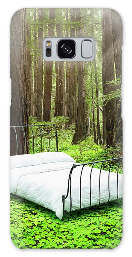 Tranquility Galaxy Case featuring the photograph Empty Bed Standing In Bed Of Clovers In by Stephen Swintek