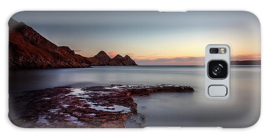 Three Cliffs Bay Galaxy Case featuring the photograph Evening at Three Cliffs Bay by Leighton Collins