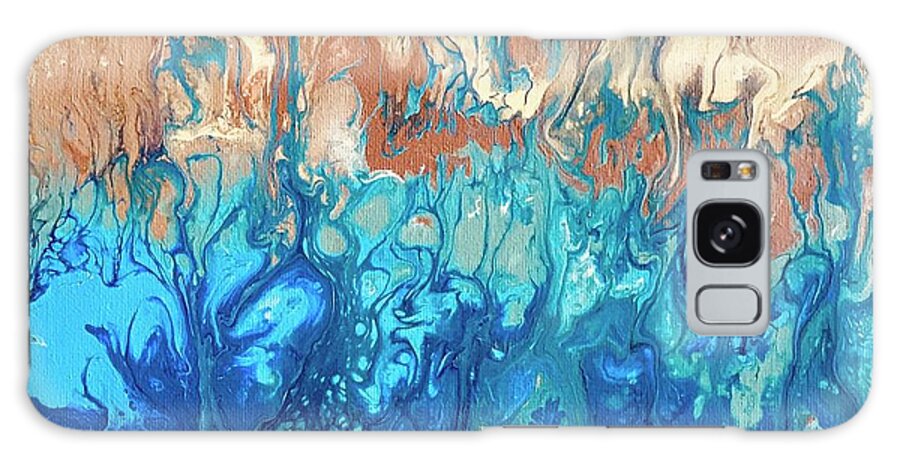 Abstract Galaxy Case featuring the painting Everything grows with love by Monica Elena