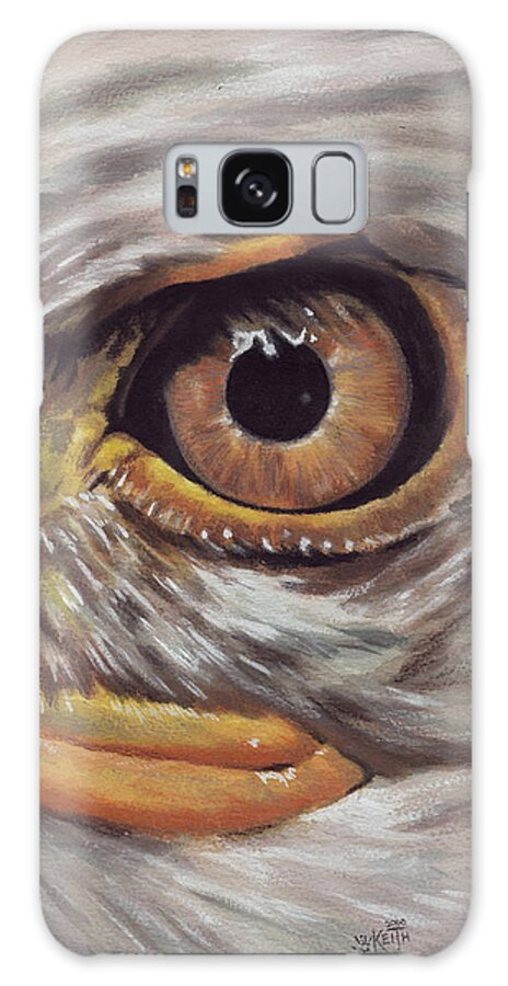 Bald Eagle Eye Galaxy Case featuring the painting Eye-catching Bald Eagle by Barbara Keith