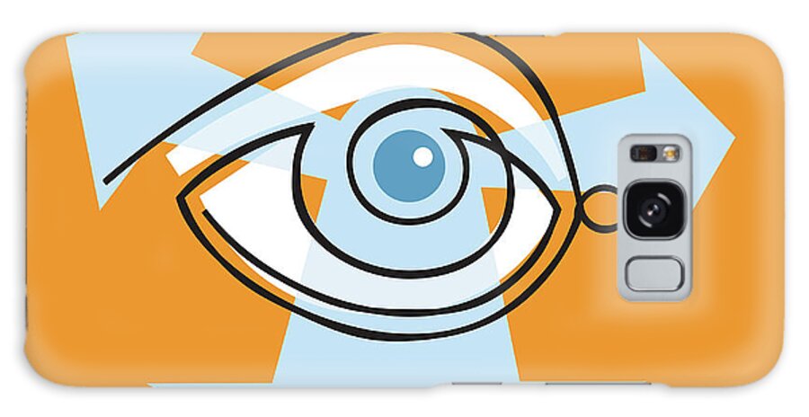 Anatomical Galaxy Case featuring the drawing Eye on Orange Background by CSA Images