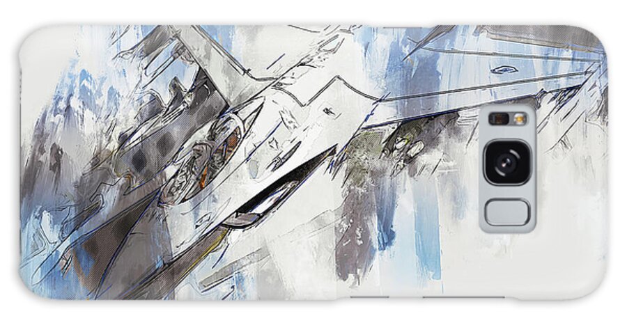 F16 Galaxy Case featuring the painting F-16 Fighting Falcon - 01 by AM FineArtPrints