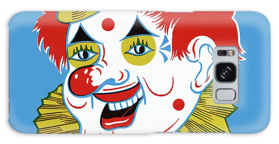 Bizarre Galaxy Case featuring the drawing Face of a Clown by CSA Images