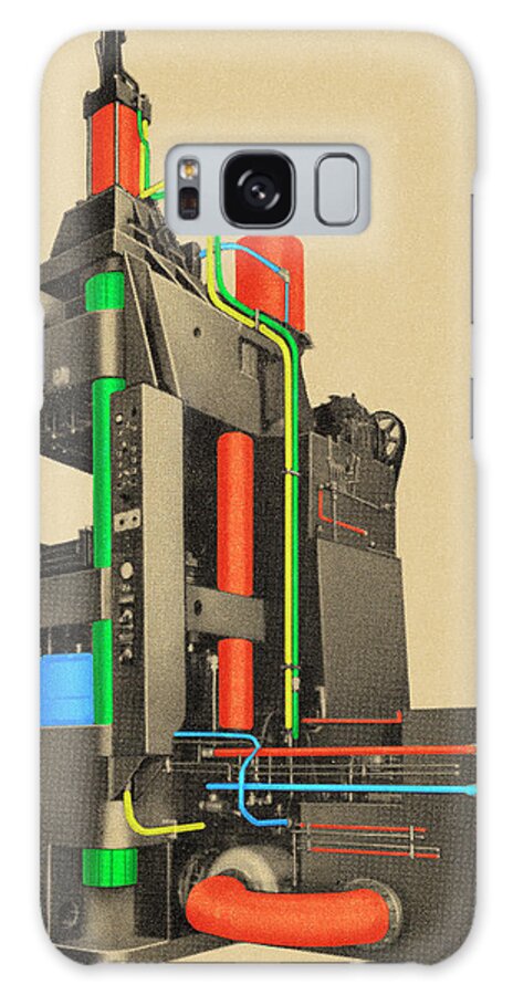 Brown Background Galaxy Case featuring the drawing Factory Machinery by CSA Images
