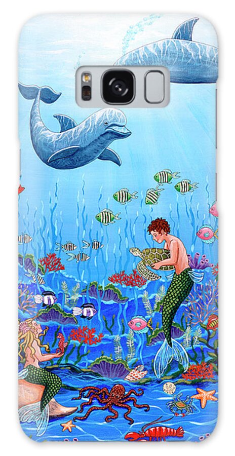 Underwater Galaxy Case featuring the painting Fantasea by Sheila Lee