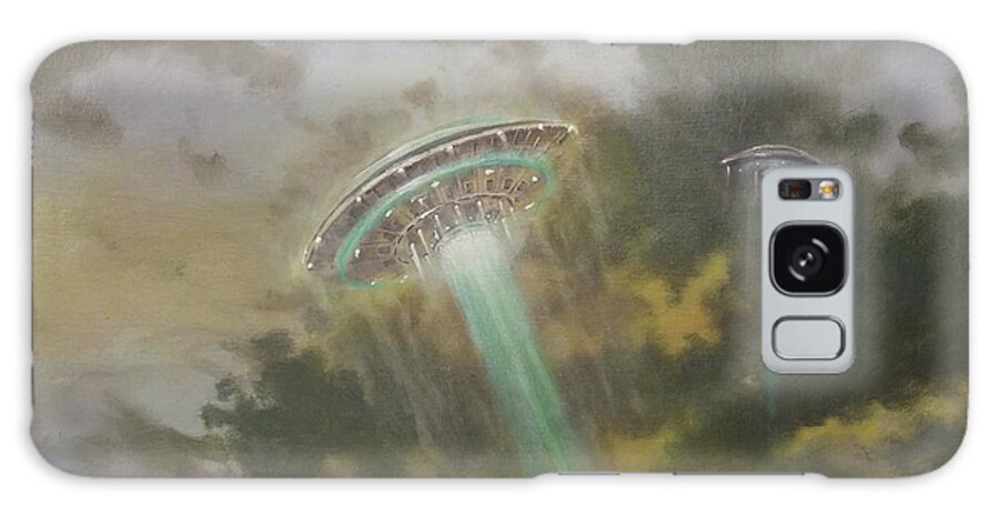  Ufo Galaxy Case featuring the painting Farewell to the Visitors by Tom Shropshire