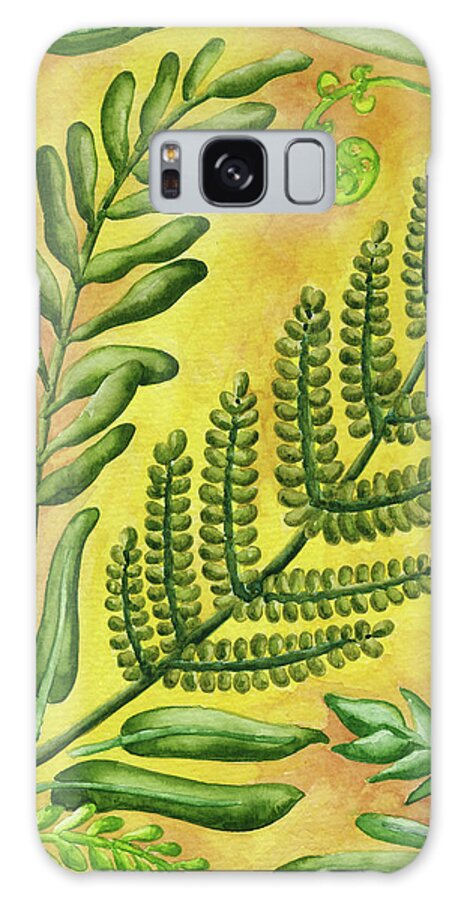 Fern 1 Galaxy Case featuring the painting Fern 1 by Andrea Strongwater