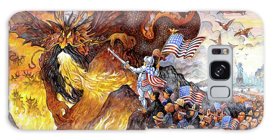 Fight For Freedom Galaxy Case featuring the painting Fight For Freedom by Bill Bell