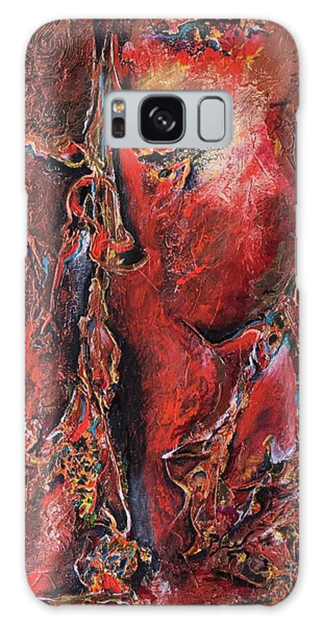 Original Art Galaxy Case featuring the painting Fire up by Maria Karlosak