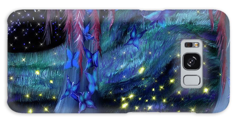 Firefly Night Galaxy Case featuring the painting Firefly Night by Stephanie Analah