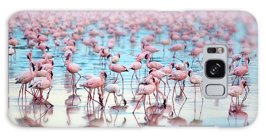 Kenya Galaxy Case featuring the photograph Flamingoes by Grant Faint