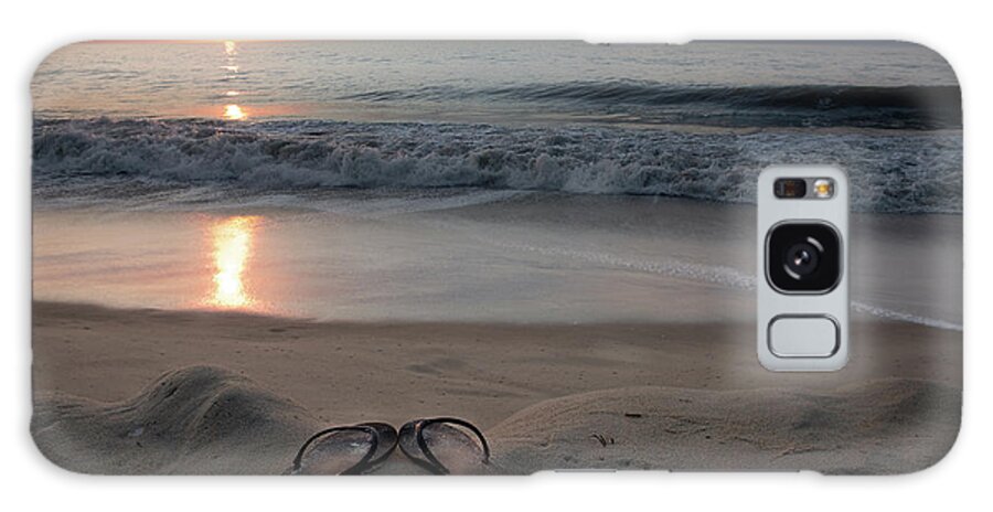 Water's Edge Galaxy Case featuring the photograph Flip-flops On The Beach by Sdominick