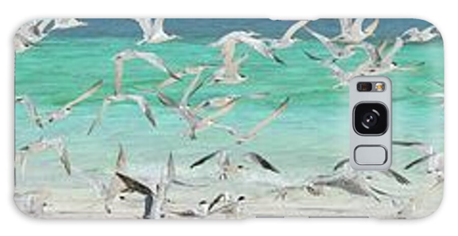 Scenics Galaxy Case featuring the photograph Flock Of Seagulls By Azure Beach by Christopher Leggett