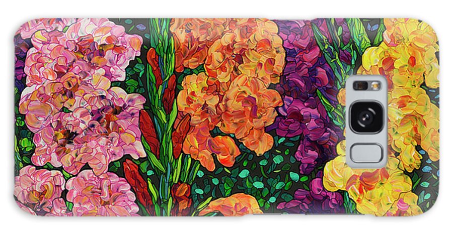 Flowers Galaxy Case featuring the painting Floral Interpretation - Gladiolus by James W Johnson