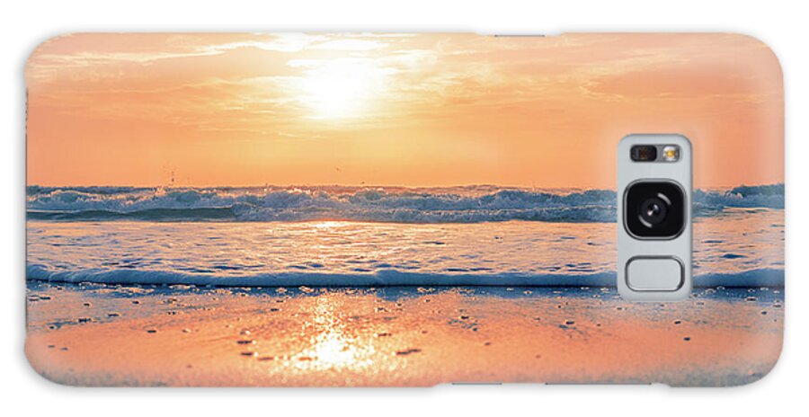Cocoa Beach Galaxy Case featuring the photograph Florida Cocoa Beach Coast Colorful Golden Orange Ocean Sunset by Cavan Images