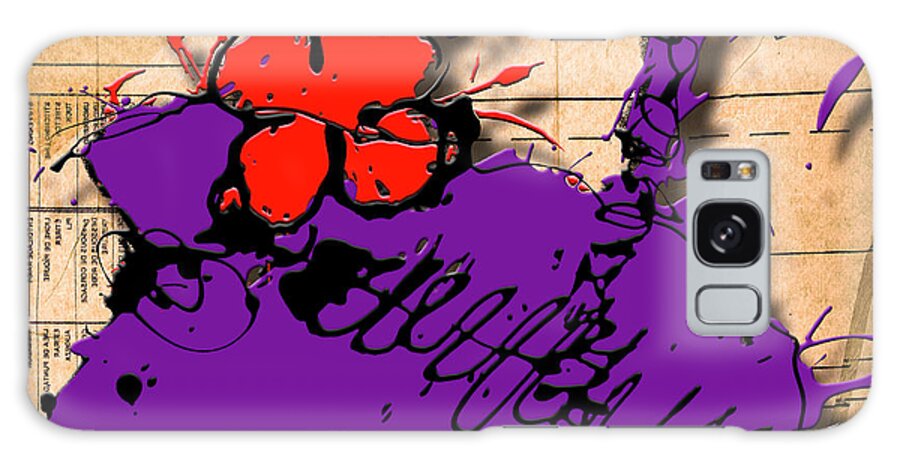 Fashion Galaxy Case featuring the photograph Flower Purse Red On Purple by Roderick E. Stevens