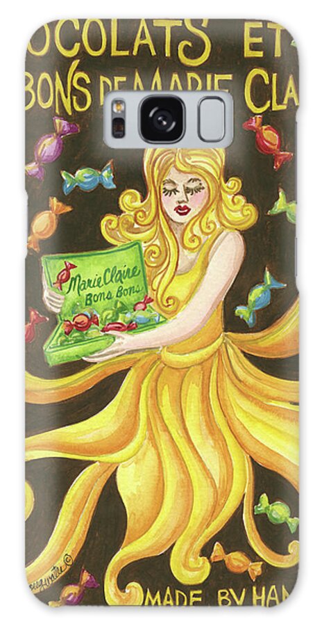 Food Labels Chocolat Galaxy Case featuring the painting Food Labels Chocolat by Andrea Strongwater