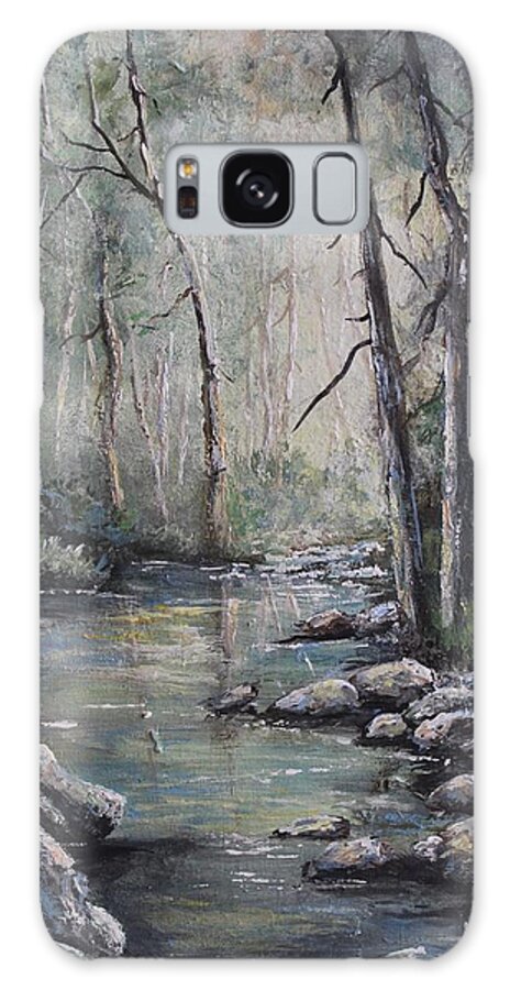 Woodlands Galaxy Case featuring the painting Forest stream by Megan Walsh
