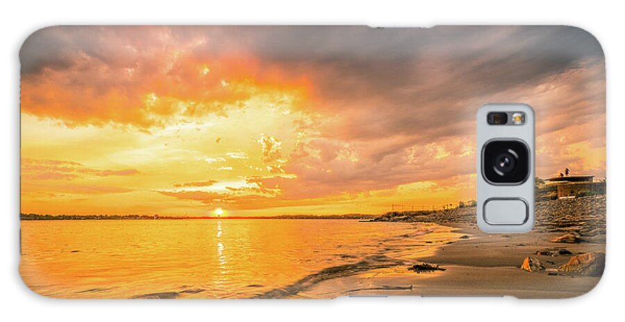 Bunker Galaxy Case featuring the photograph Fort Foster Sunset Watchers Club by Jeff Sinon