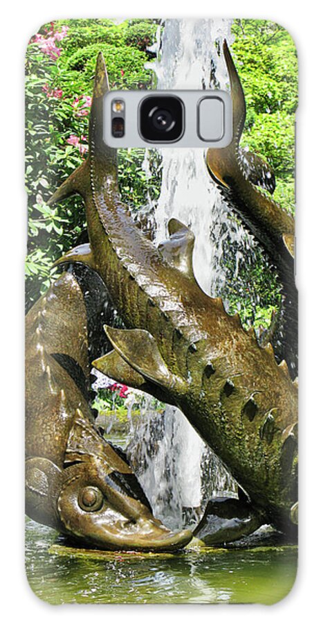 Canada Galaxy Case featuring the photograph Fountain sculpture, Butchart gardens, BC by Segura Shaw Photography