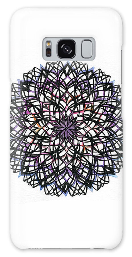 Free Flow Web Mandala Galaxy Case featuring the digital art Free Flow Web Mandala by Nicky Kumar
