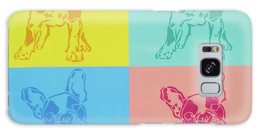 French Bulldogs Galaxy Case featuring the mixed media French Bulldogs by Abstract Graffiti