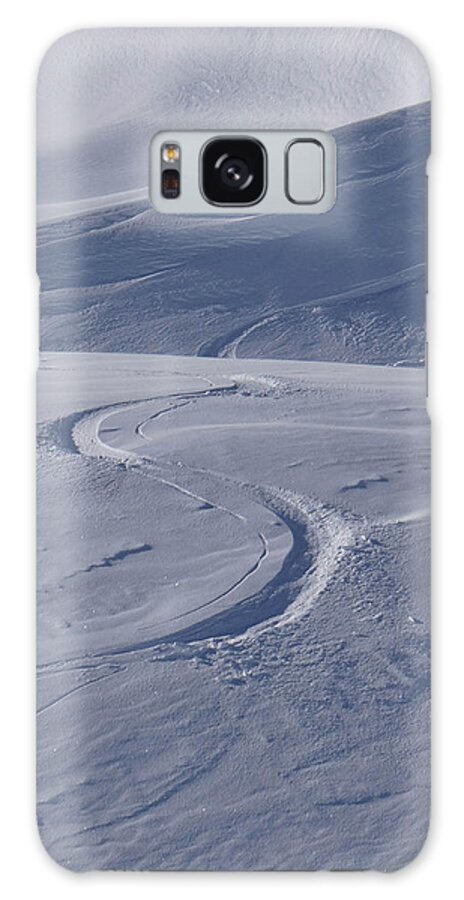 Avoriaz Galaxy Case featuring the photograph Fresh ski tracks from the Col du Fornet by Steve Estvanik