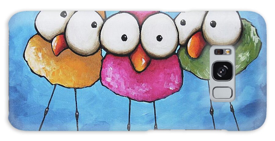 Whimsical Birds Galaxy Case featuring the painting Friends by Lucia Stewart