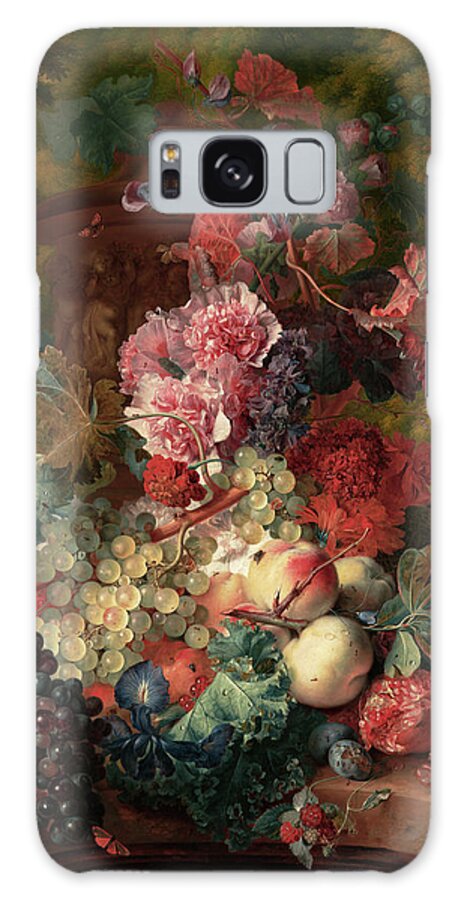 Vase Of Flowers Galaxy Case featuring the painting Fruit Piece by Jan van Huysum by Rolando Burbon
