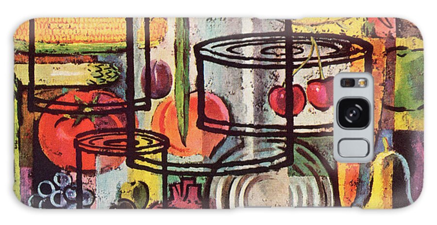 Campy Galaxy Case featuring the drawing Fruits and Vegetable Cans by CSA Images