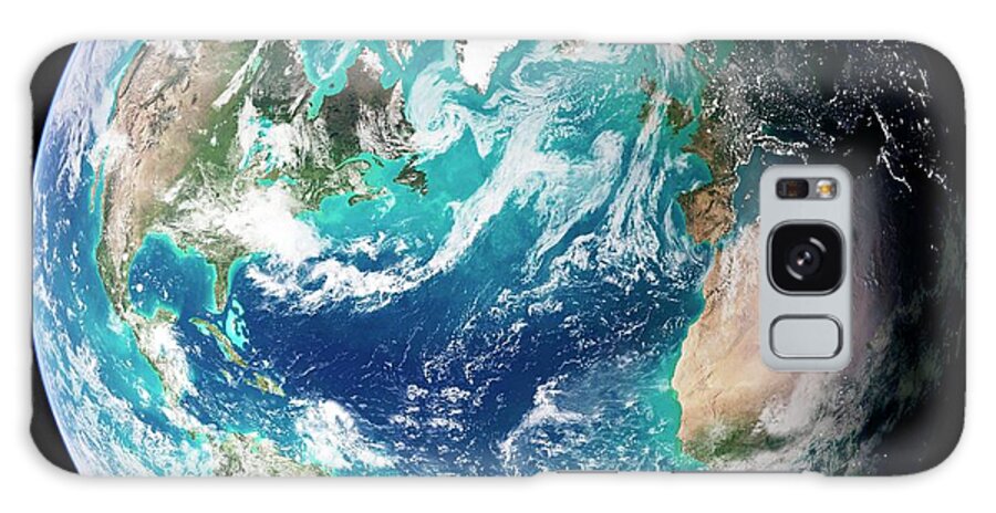 Topography Galaxy Case featuring the digital art Full Earth, Close-up by Science Photo Library - Nasa Earth Observatory