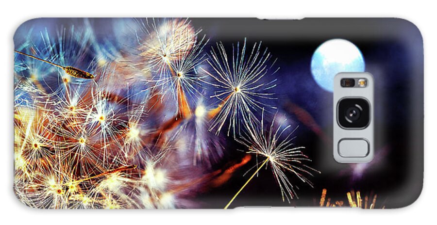 Dandelion Galaxy Case featuring the photograph Full moon Dandelions by Luis Vasconcelos