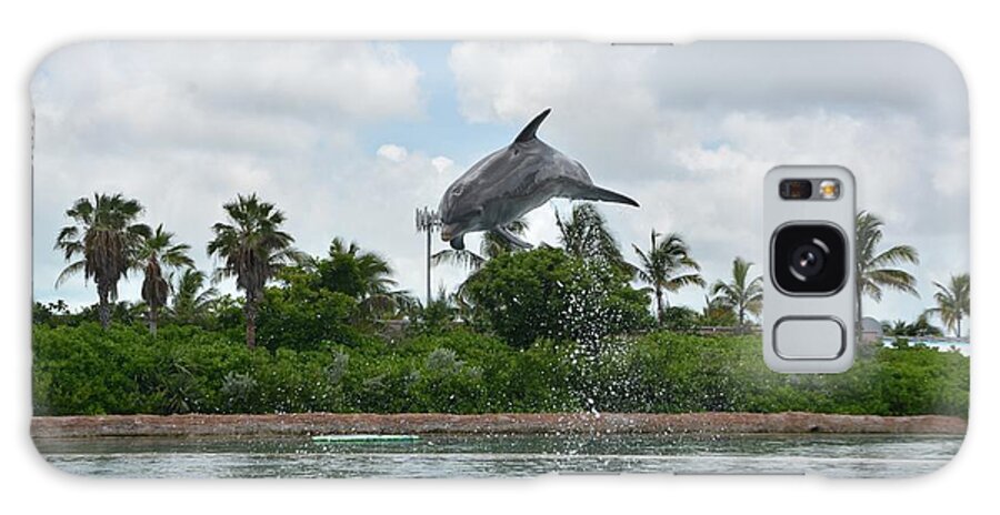 Dolphin Having Fun In The Bahamas Galaxy Case featuring the photograph Dolphin Having Fun In The Bahamas by Barbra Telfer