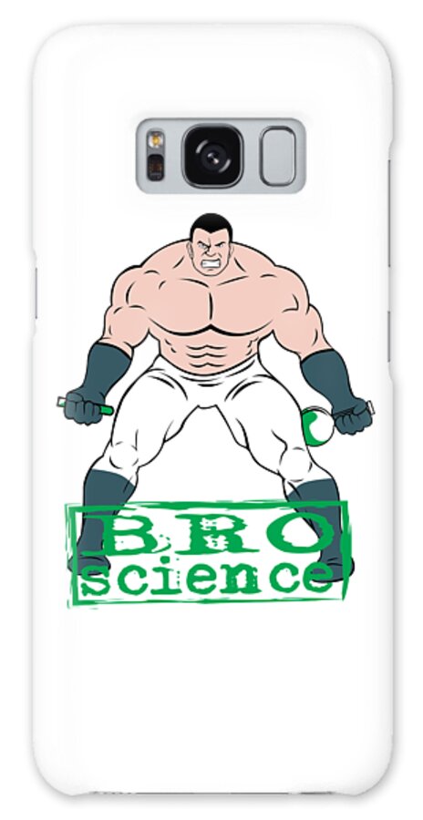 Funny Bro Science Design Gift for Bodybuilder Galaxy Case by Mike G - Pixels