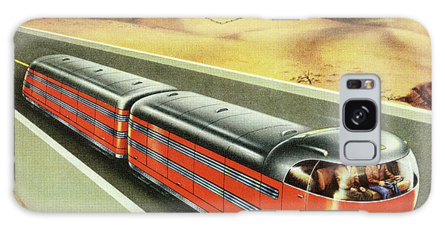 Bus Galaxy Case featuring the drawing Futuristic Train Truck by CSA Images