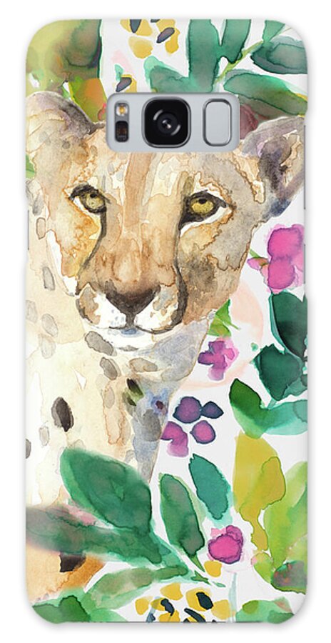 Garden Galaxy Case featuring the painting Garden Cheetah by Lanie Loreth